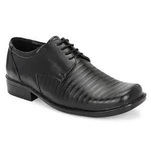 Centrino Lace-up Men's Formal Shoe | Stylish with Soft Cushioned Insole | Trendy Lace-Up Design | Durable with Anti-Skid Sole | Perfect for Formal Wear 9268-1 Black