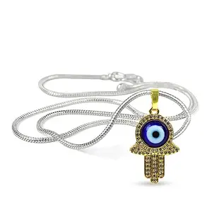 Reiki Crystal Products Evil Eye Pendant, Evil Eye Hamsa Pendant/Locket with Metal Chain for Reiki Healing and Crystal Healing Gemstone Size 20 mm Approx