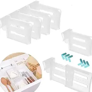 Pack of 12 - Adjustable Refrigerator Door Organizer Clips, Expandable Telescopic Design for Maximized Fridge Space Organization, Easy Snap On Installation, Versatile Organization Solution