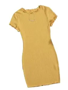 Elegant Fitted Piko Bodycon GLD_Dress for Women