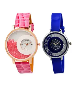 HORCHIS Best Selling Pink & White Diamond Combo Watches for Girls & Womens