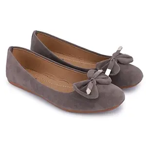 SKOLL Casual Stylish Comfortable Flat Bellies Shoes for Women and Grils Daily Use Wear. Grey, 8 UK
