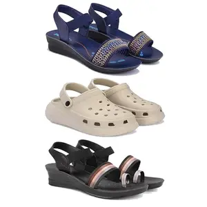 Women's Comfortable Sandal,Casual Lightweight Sandal for Everyday Wear | BT-(3-COMBO)-1935-OO1-1960-7-EURO-38