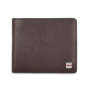 Tommy Hilfiger Limone Leather Global Coin Wallet for Men - Brown, 4 Card Slots