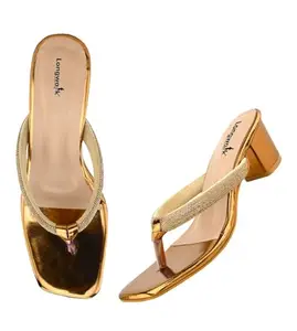 Longwalk Women's Open Toe Heel Height Enhancer Ethnic Sandals for Wedding|Festive|Occasion W-2601-Golden