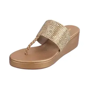 Mochi Women Antic Gold Wedge Heel Fashion Sandal UK/4 EU/37 (35-948)