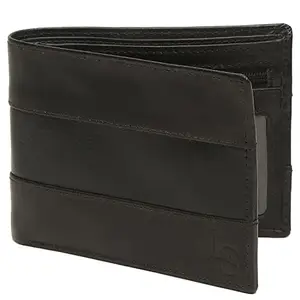 LOUIS STITCH Mens Dual Strip Black Leather Wallet Wallet Purse for Men Stylish Latest Gifts Ideas