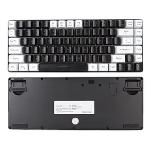 Vikye Vikye Gaming Keyboard, 84 Keys Layout RGB Backlit Brightness Adjustable Ergonomic Design Plug and Play, Computer Keyboard for OS X for Win (Black)