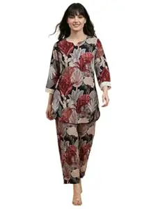 Winza Designer Floral Printed Cotton Blend Cord Set for Women | Kurta Set for with Pant | Co ord Set for Women Stylish| Plus Size Kurti Set for Women (S to 6XL)