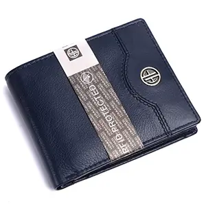 HAMMONDS FLYCATCHER Wallet for Men - Blue | Genuine Leather Bifold Money Wallet | RFID Protected Wallets for Men| 6 ATM Credit/Debit Card Slots, Hidden Pockets | Stylish Men's Purse - Gift for Him