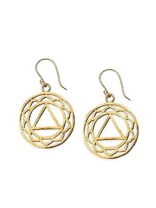 Regular Drop Earrings Western Jewellery - Gold-Plated Brass Round Earrings for Women by Studio One Love