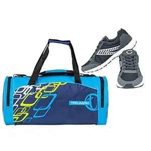 Gowin Nx-2 Black/Grey Size-9 with Triumph Gym Bag Rounder-2 Pro-77 Navy/Sky