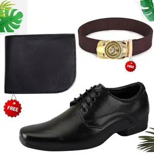Trendy Formal Shoes/Party Shoes/Shoes Combo with Free Wallet & Belt for Men and Boys (BAZAAR686_AXR-TC-1001) Multicolor