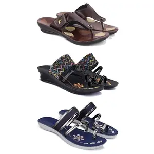 Women's Sandals | Lightweight Wear| Stylish & Easy to Wear For Women'S PCV-SAN-(3-COMBO)-1963-1952-1945-5