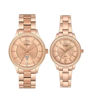 TIMEX Analog Rose Gold Dial Couple's Watch set-TW00PR273