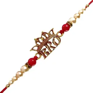 Anant Infinity Rakhi Bracelet for Best Bro Elegant and Durable with Special Finishes Bhaiya, Bhai, Kids, Pearl, Beads, Bro, Bracelet With Roli Chawal & Greeting Card, AI-139
