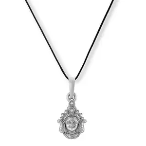A AKSHAT SAPPHIRE Sterling Silver (92.5% purity) Goddess Durga Maa Pendant for Men & Women Pure Silver Durga Maa Locket with Black Thread | Rakhi Gift for Sister or Brother