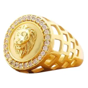 CHAMUNDA NOVELTY Golden Stainless Steel Artificial Ring for Men Stylish & Durable Fashion Jewelry,Trendy Casual & Accessory(CN-Ring-013-20)