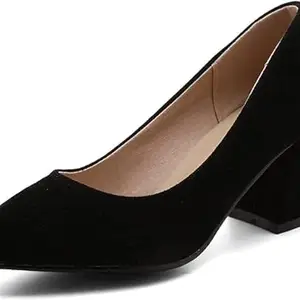 UUNDA Fashion Comfortable Casual Platform Block Heels Sandals for Women's and Girl's (Black, 6)