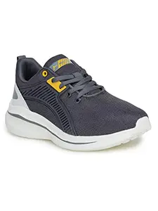 ABROS Men Crown-N ASSG0106N Mesh Sport Shoes_D.Grey/Mustard_7UK