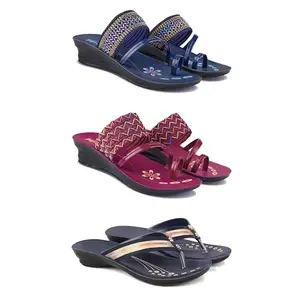 Women's Sandals | Lightweight | Stylish & Easy to Wear For Women's GR-SAN-(3-COMBO)-1953-1949-1957-5