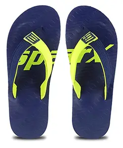 Sparx Men's Navy Blue Neon Green Flip-Flops-10 Kids UK (SFG-204)
