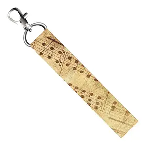 ISEE 360® Music Vintage Notes Lanyard Bag Tag with Swivel Lobster for Gift Luggage Bags Backpack Laptop Bags Students Employees L X H 5 X 0.8 INCH