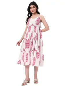 PIDAVLIYA'S Women Summer Floral Maxi Dresses Elegant Spaghetti Strap Dress Printed Party Dress Beach Long Dresses (in, Alpha, M, Regular, Pink)