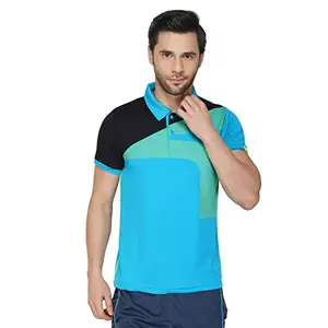 Vector X OMT109 Mens Polo Neck T-Shirt (Teal-Black)