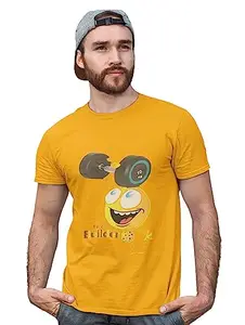 ViShubh Dissappearing Emoji T-Shirt for Men Casual (Yellow) Printed with Short Sleeve
