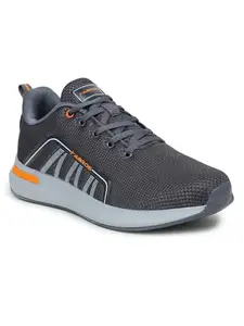 ABROS Kinetix Running Sports Shoes Breathable Upper Mesh with Phylon Sole Memory Foam Insole Casual Walking & Gym Shoes for Mens (D.Grey/Orange 7)