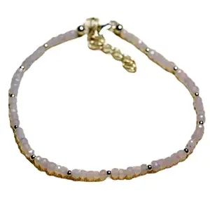 LKBEADS Aqua Chalcedony Bracelet with Silver Plated Clasp – 2mm Rondelle Beads – Smooth Cut – 7 inch – Healing, Fashion, Gift, Spiritual, Yoga|LK_STACK_00628