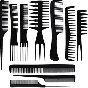 AMISHA FASHION Plastic Hair Comb Professional Multipurpose 10 Pcs Hair Comb Set Hairbrush Salon Styling Toolsfor Hair Cutting and Styling Barber Comb Kits