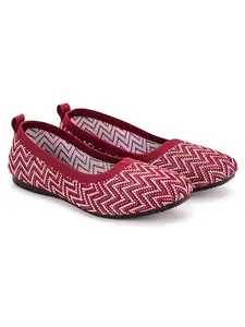 SKITTER Stylish Slip-On Bellies for Women | Comfortable Office & Casual Wear Footwear | Trendy & Lightweight Use Shoes|Color - Maroon | Size - 6