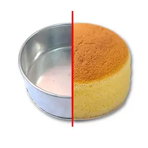 Amazin Glazin Aluminium Round Shape Cake Mould/Cake pan for Microwave Oven (6x6x2) inches