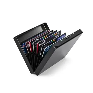 Stealodeal Black RFID Blocking Metal Debit/Credit/ATM Card Holder 10 Slot for Mens & Women
