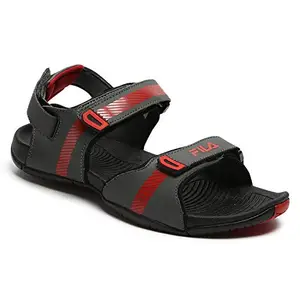 FILA Men's ONDINA Dk Grey/Chinese Red Sandals-7 UK/India (41EU) (11006541)