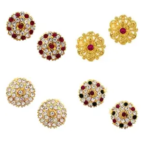 VFJ VIGHNAHARTA FASHION JEWELLERY Vighnaharta Traditional South Culture Alloy Gold Plated Bali Earring Combo set (Pack of- 4 Pair Earrings)