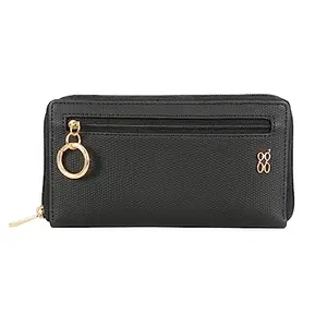 Baggit Women Black Wallet Large Size | Ladies Stylish Purse Bag | Credit Card Money Holder