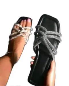 Traditional Kolapuri Flats for Girls with Mirror Embroidery for The Size of - 4 UK Multicolor