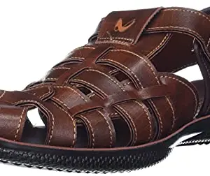 Walkaroo Men's Brown Outdoor Sandals - 7 UK (WG5713)