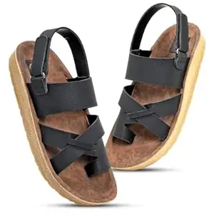 DOCTOR FEEL SOFT Men Comfort Back Strap Sandals – Adjustable Slingback Flat Sandals with Cushioned Footbed, Lightweight Sole, Casual Everyday Wear Supportive Slip-On Style