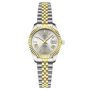 NIBOSI Watches for Woman Analog Quartz Stainless Steel Diamond Rose Gold Green Small Dial Women Watches Classic Wrist Watch Date Waterproof