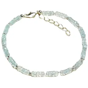 RRJEWELZ Blue Topaz Bracelet for Men & Women – 3mm Rondelle Faceted Blue Beads – 7 inch adjustable with Silver Plated Clasp – Healing, Fashion, Gift, Spiritual, Yoga|LCBR_RR_01664