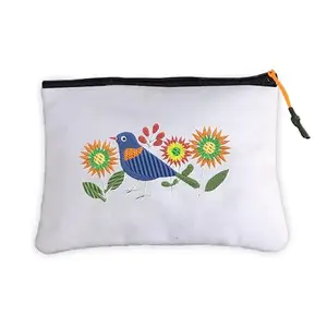 ISEE 360 Embroidery Pouches for Women Eco Friendly| Gifting|Bird Printed Purse|College Students|Girls
