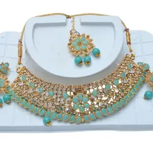 Necklace Jewellery Set for Women with Earrings and Maang Tikka for Wedding, Party, Engagements & Festivals (GJ5)