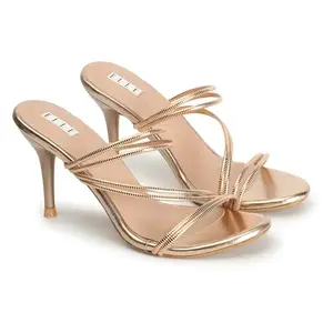 Elle Women's Slip On Heel Sandals Colour-Rose Gold, Size-UK 5