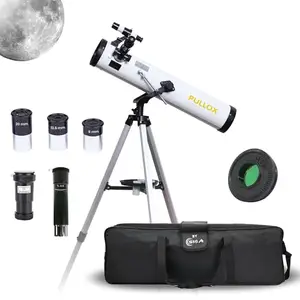 Pullox Space Hunter az 76mm Newtonian Astronomical Reflector Basic Telescope with 700 Focal Length, 175x Upto 350X Magnification