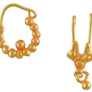 UG PRODUCTS Bharatanatyam Dance Jewellery Nose Pin, Nath 2 pcs (one pair)