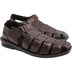 WALKAROO 13505 Mens Roman Sandals for dailywear and regular use for Indoor & Outdoor - Brown